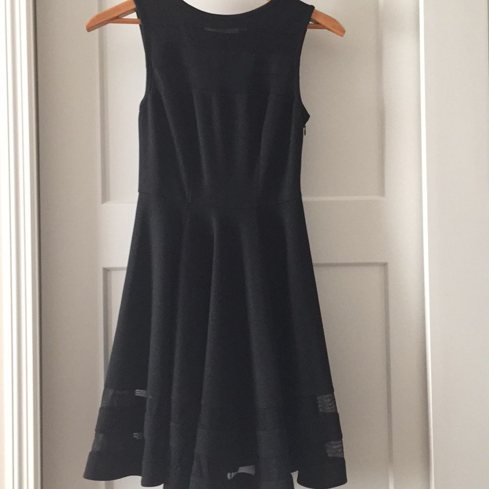 Black ASOS petite mesh insert skater dress